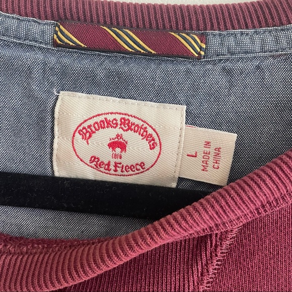 Brooks Brothers Crew Neck Sweater Maroon L Vintage Aesthetic - Picture 4 of 8